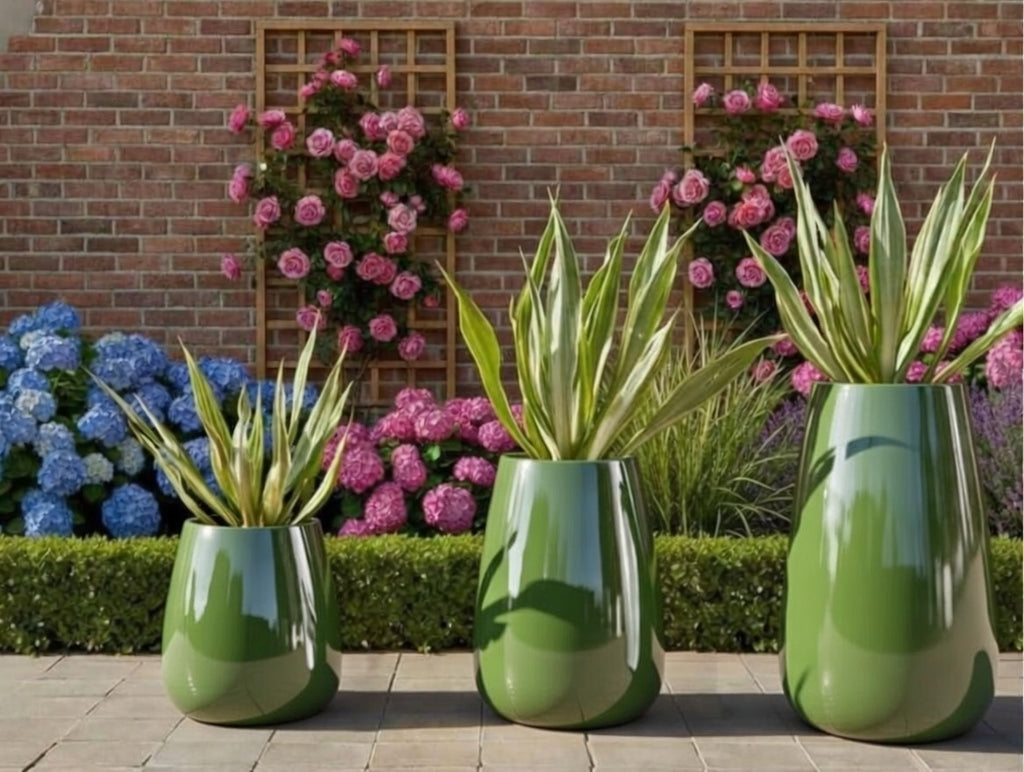 Reeded Bamboo Look Planter