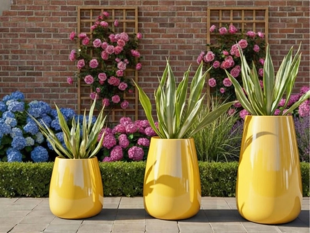 Reeded Bamboo Look Planter