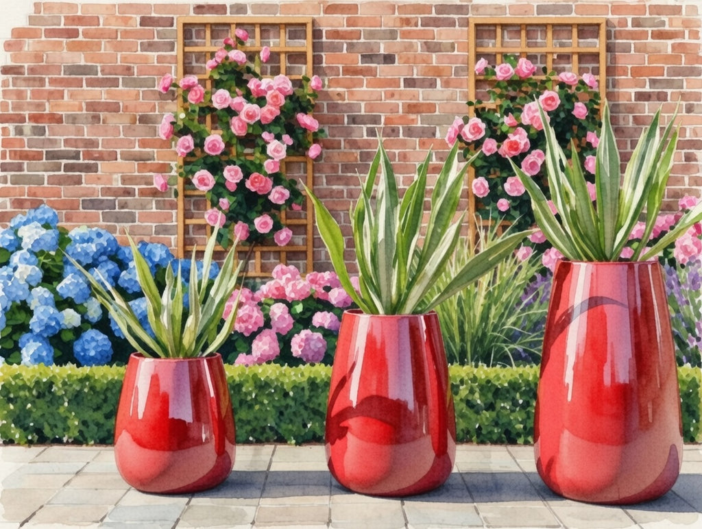 Reeded Bamboo Look Planter