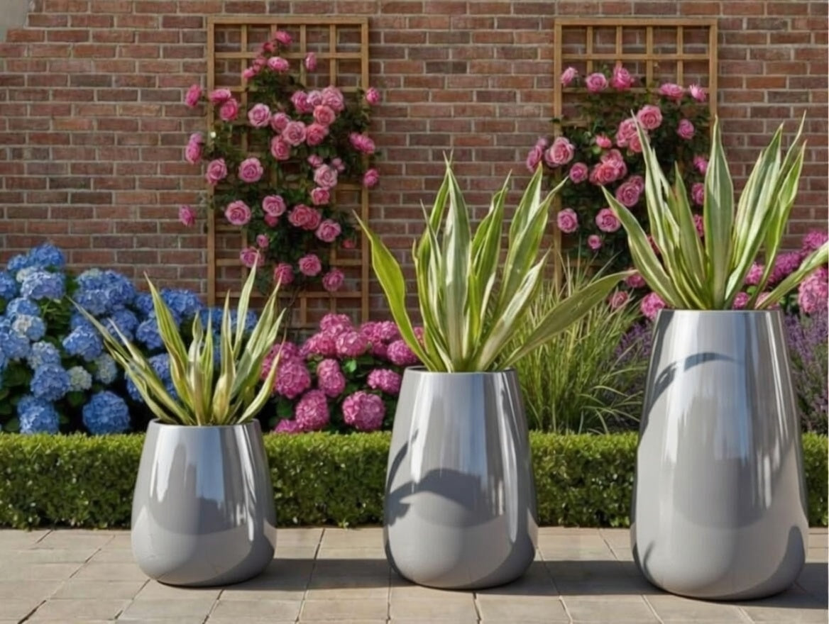 Reeded Bamboo Look Planter