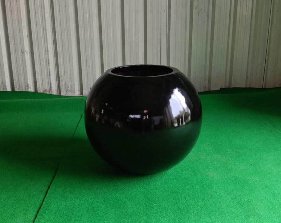 Modern Metallic Sphere FRP Planter