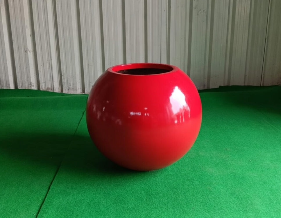 Modern Metallic Sphere FRP Planter