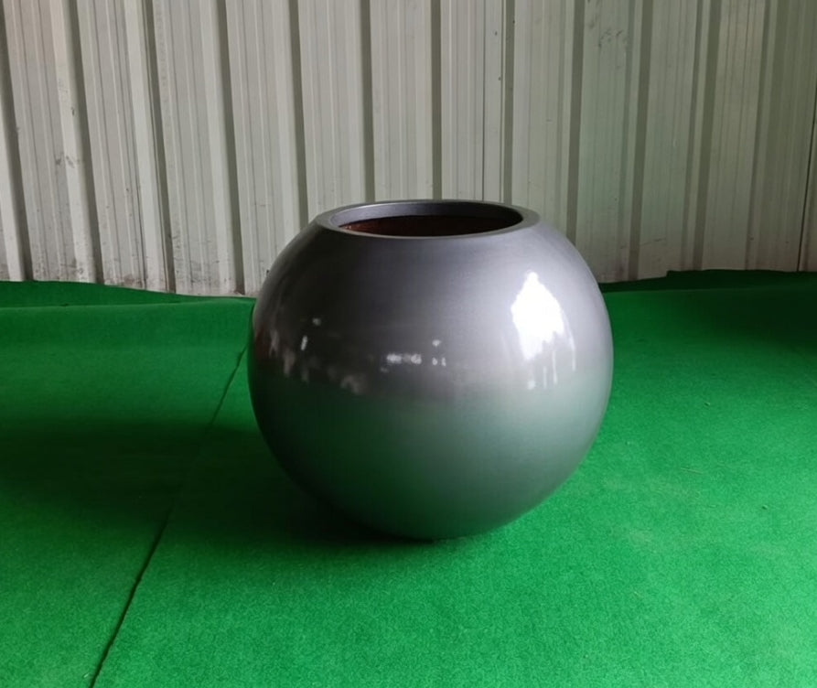 Modern Metallic Sphere FRP Planter